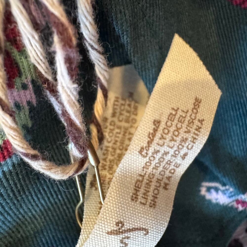 Matilda Jane Evergreen Dream Jumpsuit Teal Green Print Ruffle Sleeveless Sz S - Picture 9 of 10